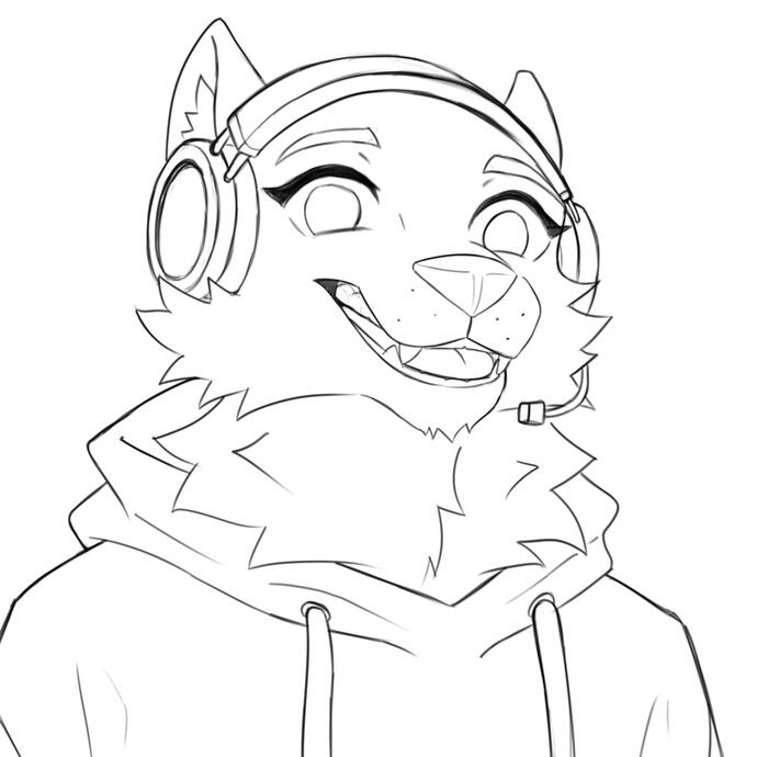 Furry Headshot Sketch